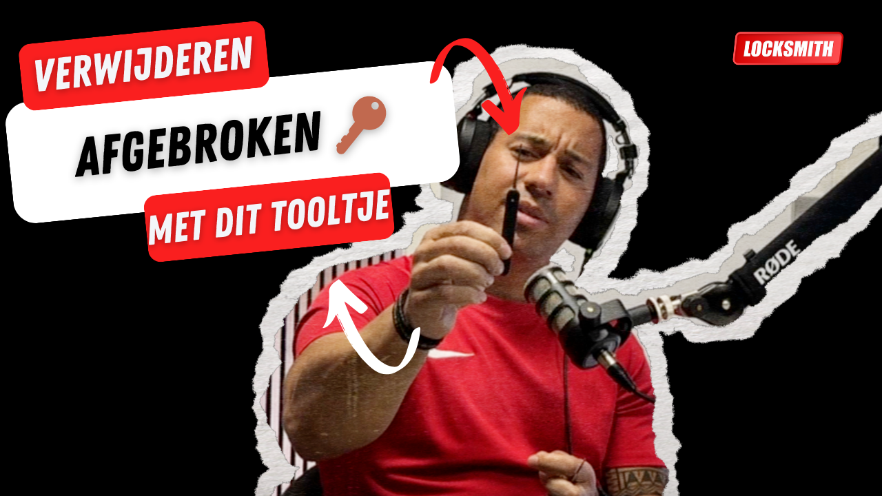 Afgebroken sleutel steekt uit een cilinderslot