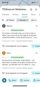Recensies over TB Bouw en Slotenmaker met lage beoordelingen.